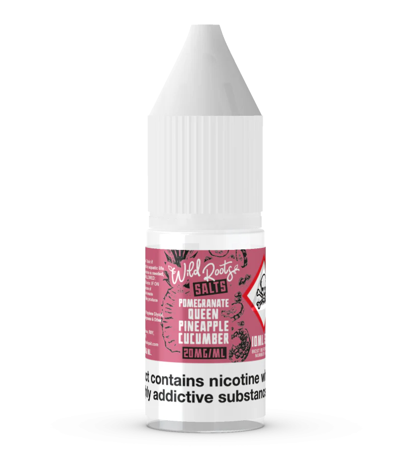 Pomegranate, Queen Pineapple & Cucumber Nic Salt E-liquid by Wild Roots 10ml